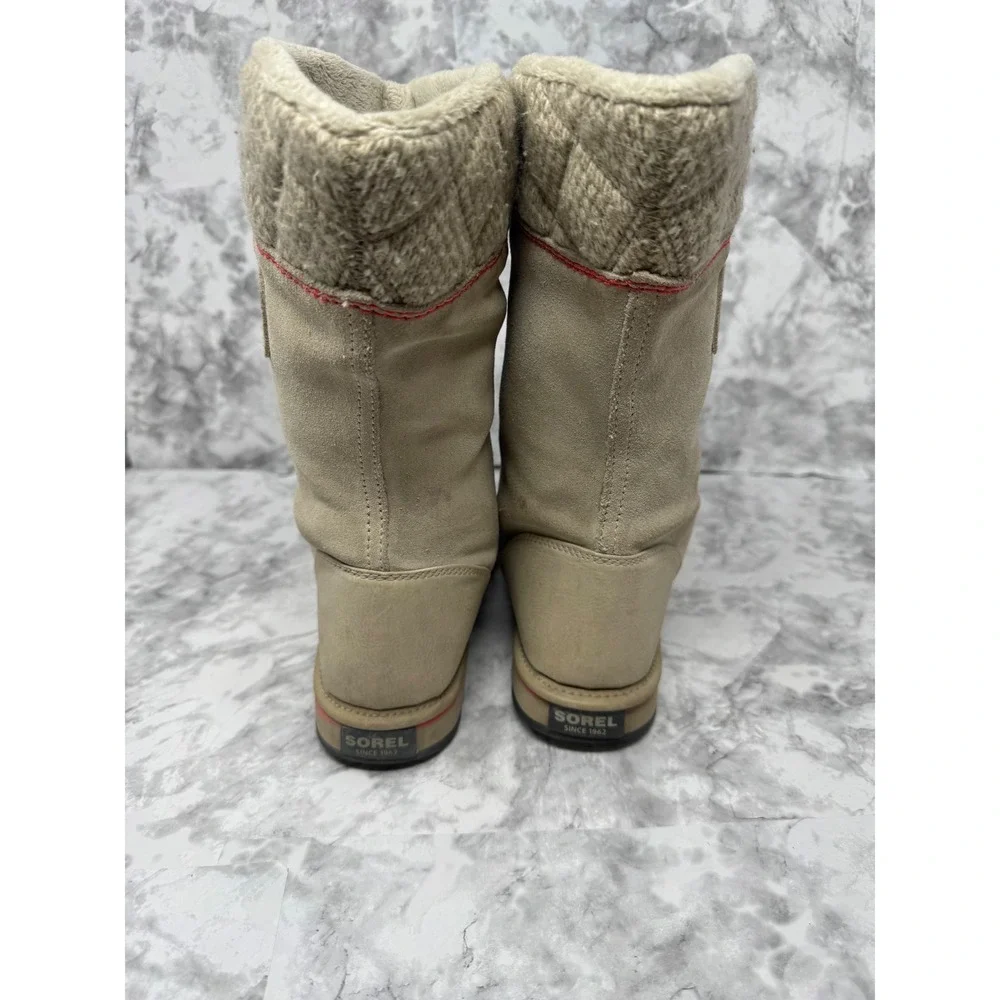 Sorel 🧡🤎Quilted Knit Winter Boots Cream Taupe Gorpcore Snow Day Chic‎  Boho 6